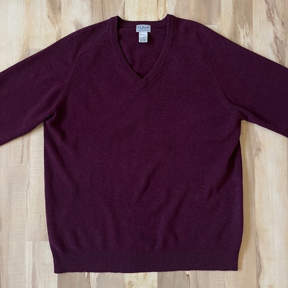 L.L. Bean Other - L.L. Bean Sweater Men's XLT 100% Wool Burgundy Classic Preppy Heritage Lodge